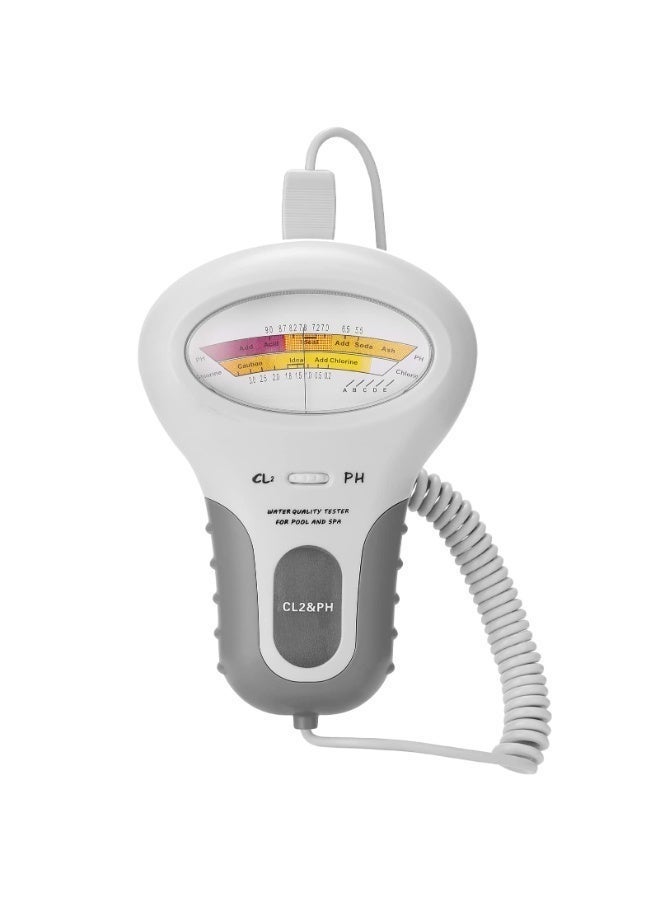 جهاز اختبار المياه والكلور – أداة اختبار مياه حمام السباحة والسبا (pH و Cl²) ، جسم بلاستيكي متين ، سهل الاستخدام ويعمل بالبطارية - Image 4